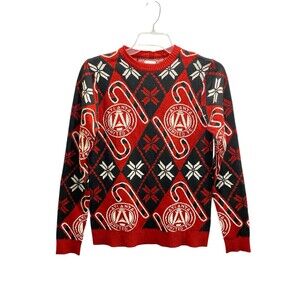 ATLANTA UNITED Candy Cane SMALL Christmas Knitted Sweater MLS Acrylic SOCCER